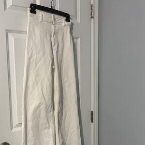 Zara Off-White Wide Leg Jeans